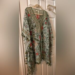 Spartina 449 Green and Red Floral Kimono